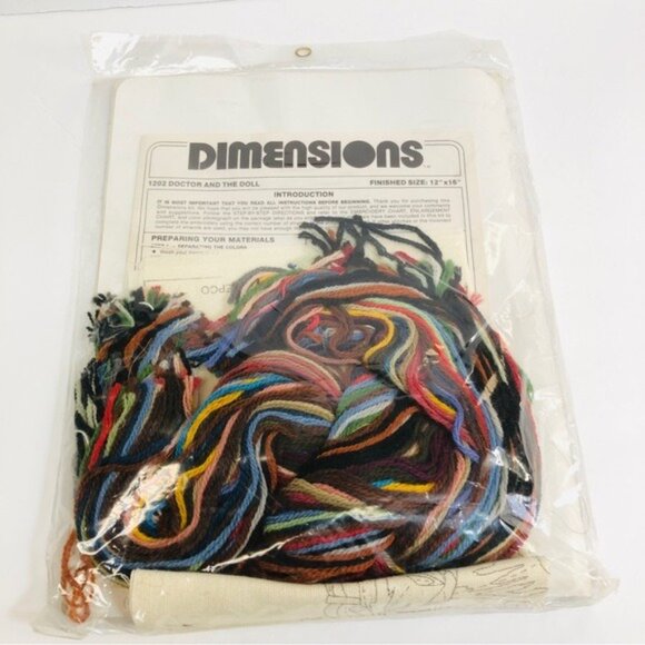 Vintage Dimensions Crewel Needlepoint Kit 1981 Doctor and the Doll Granny Core - Picture 3 of 3